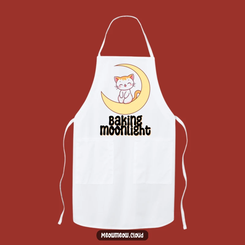Funny Moon Cat Apron: Smiling Cook, Perfect Gift for Kitchen Adventures