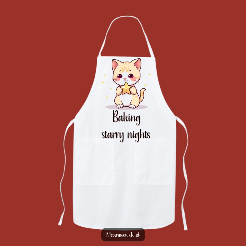 Funny Cat Star Apron: Cute Chef Feline, Perfect Gift for Kitchen Amusements