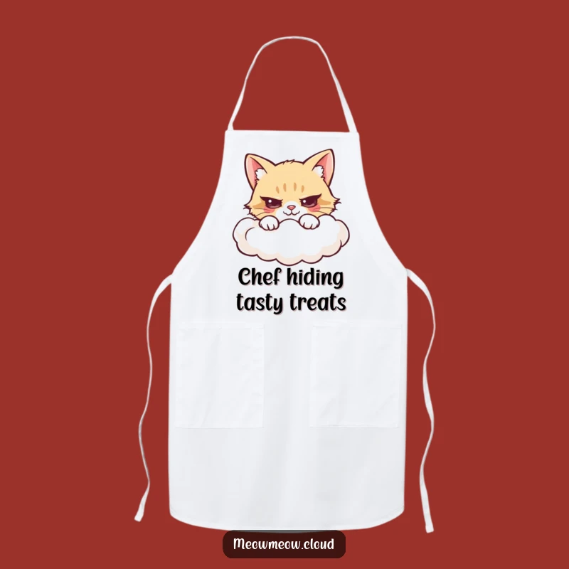Funny Mischievous Cat Cloud Hide Apron: Cook Up Some Fun