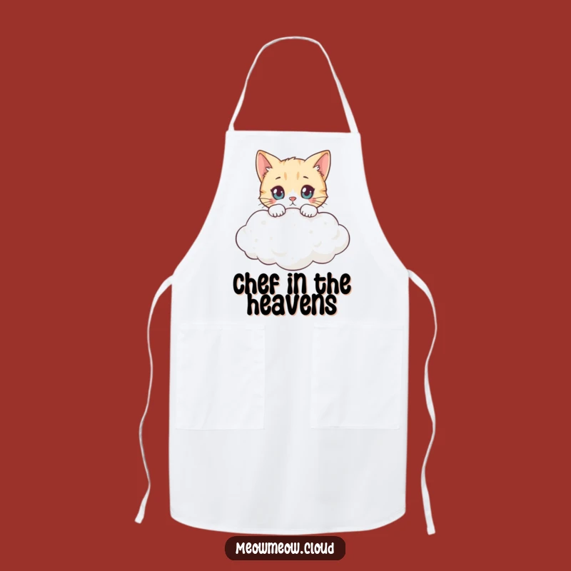 Funny Cat Cloud Apron: Cook with Curiosity and Charm!