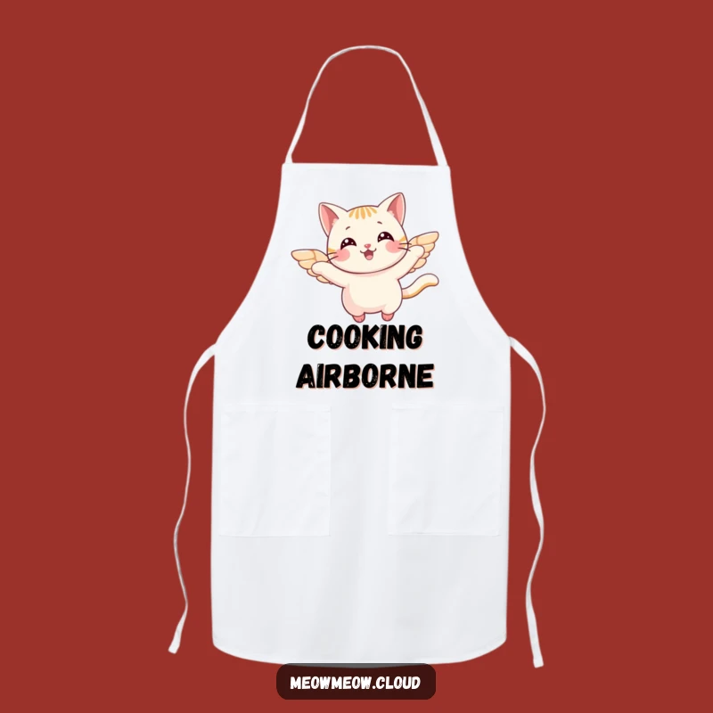 Funny Flying Cat Apron: Cheerful Cook, Perfect Gift for Kitchen Flights