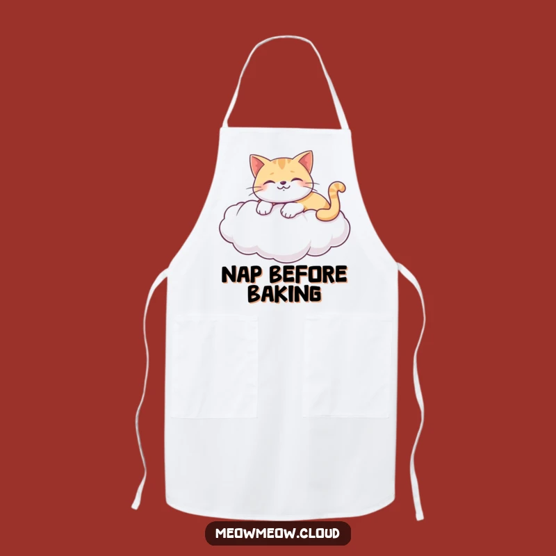 Funny Cat Cloud Apron: Happy Lounger In The Kitchen, Funny Gift