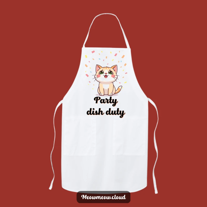 Funny Cat Confetti Apron: Cook Up Some Fun & Festivity
