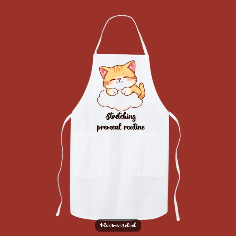 Funny Cat Stretch Cloud Apron - Kitchen Joy & Feline Relaxation