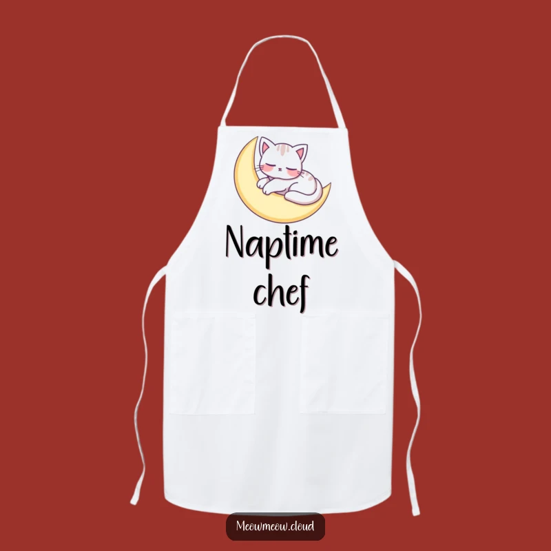 Funny Cat Moon Nap Apron: Cook with Calm & Comfort