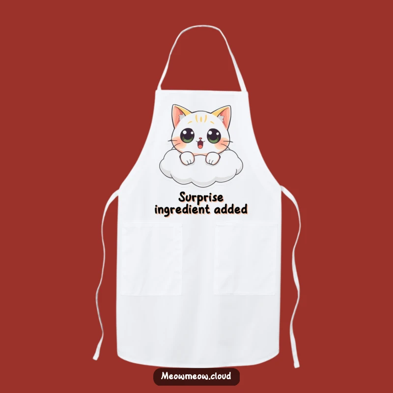 Funny Surprised Cat Cloud Apron: Kitchen Surprise, Great Funny Gift!