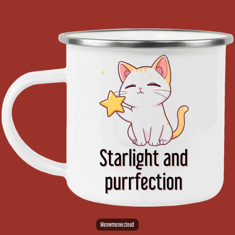 Funny Cat Poking Star Camping Mug: Embrace Adventure with Cosmic Chills