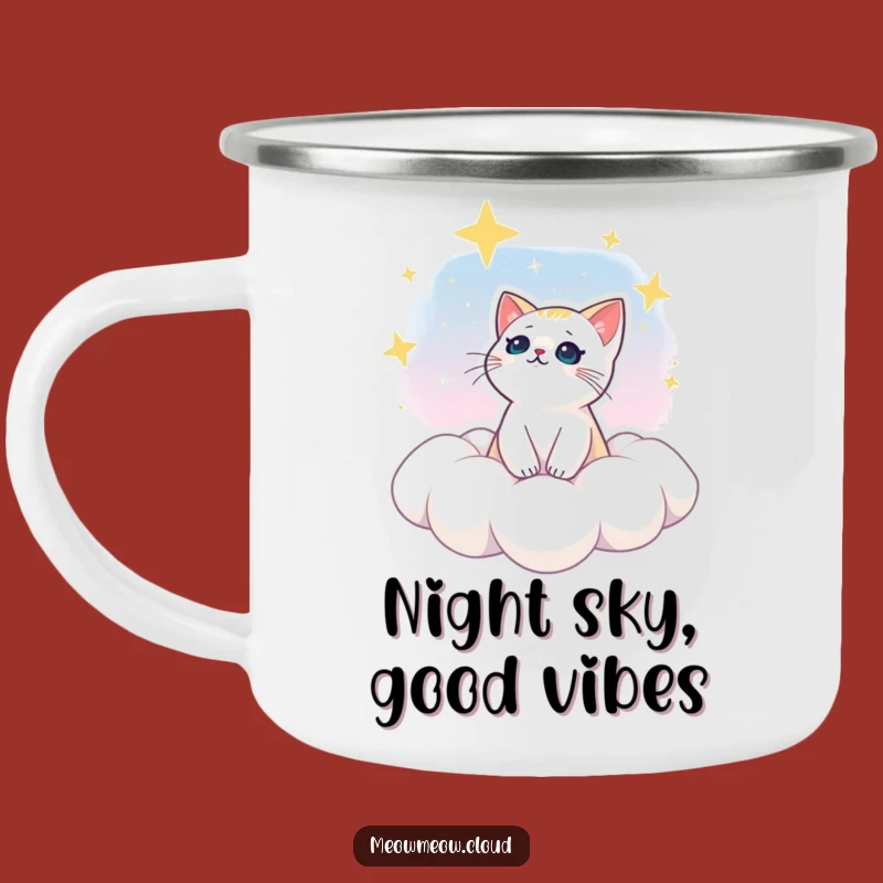 Funny Dreamy Cat Star Gazing Camping Mug: Adventures Under the Stars