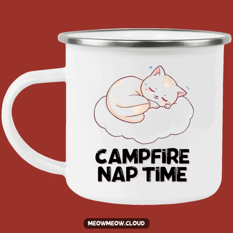 Funny Sleeping Cat Camping Mug: Cozy Campsites and Sweet Dreams!