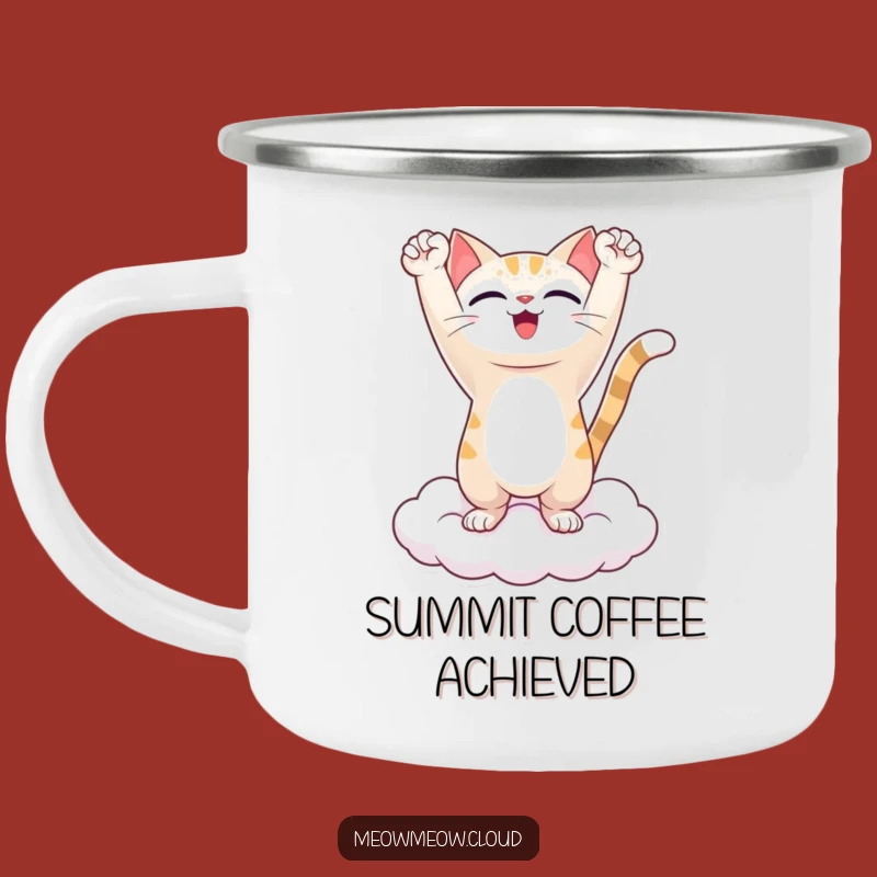Funny Triumphant Cat Camping Mug - Adventure Fuel, Epic Funny Gift!