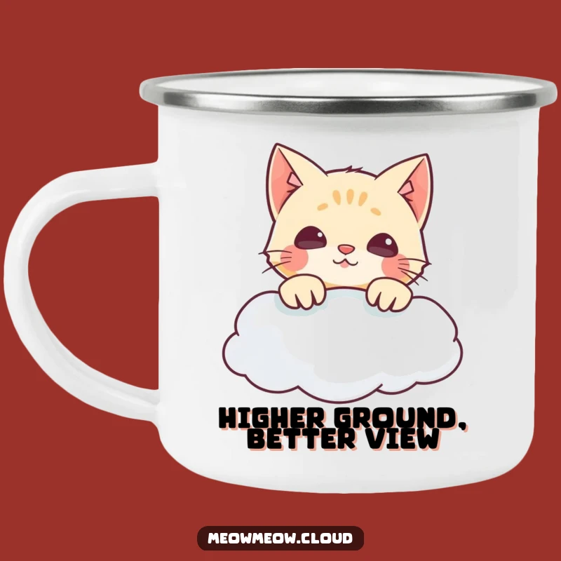 Funny Cat Cloud Camping Mug - Adventure Fuel for Laugh Lovers!