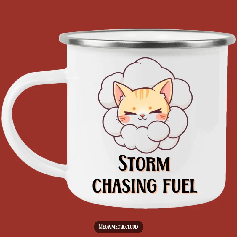 Funny Mischievous Cat Camping Mug, Outdoor Cumulonimbus Cup, Perfect Funny Gift