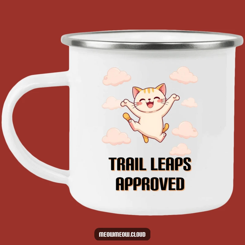 Funny Cat Leap Camping Mug: Adventure Fuelled by Joy!