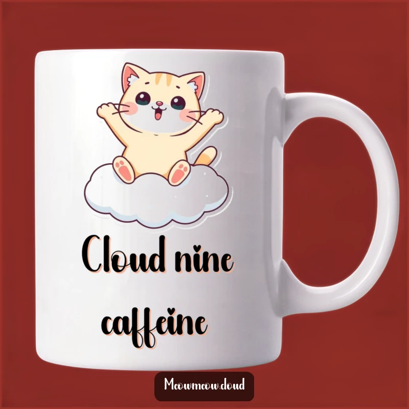 Funny Surprised Cat Cloud Mug - Whimsical Pet Humor Gift