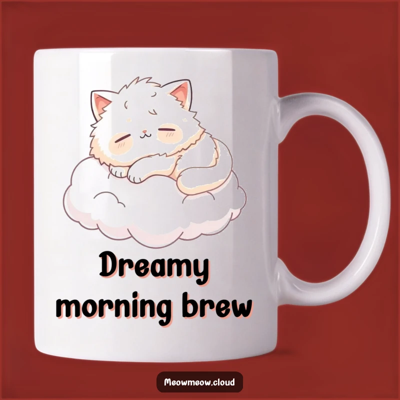 Funny Napping Cat Cloud Mug: Hilarious Sleepy Kitty Gift for Cat Lovers