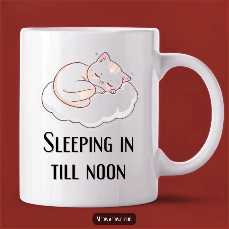 Funny Sleeping Cat Cloud Mug: Sweet Dreams and Gentle Humor!