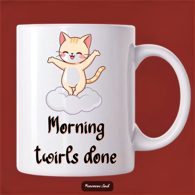 Funny Cat Ballet Mug: Happy Pirouette on Cloud Gift for Dancers