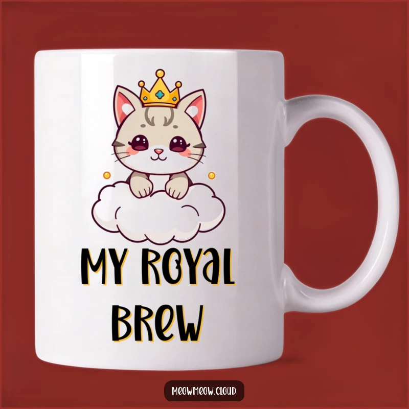 Funny Cat King Mug - Tiny Crown Cloud Kingdom Royal Gift