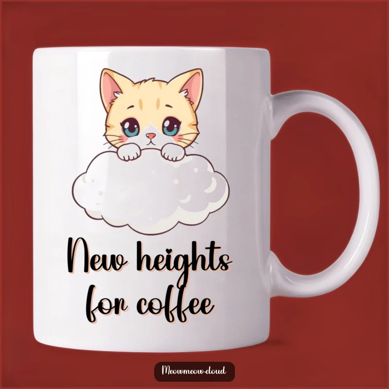 Funny Curious Cat Cloud Mug: A Whimsical Peek into Heaven!