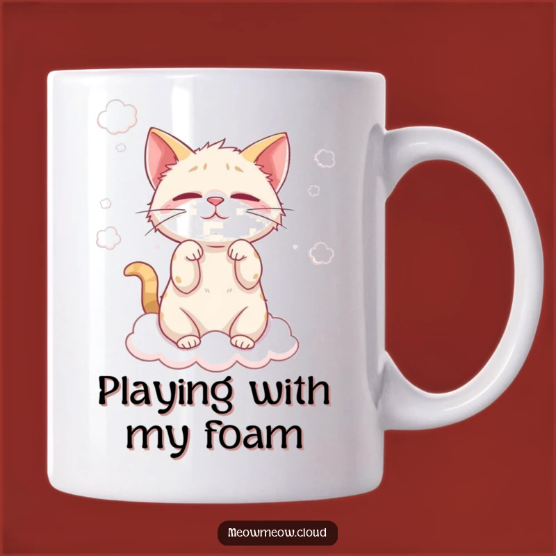 Funny Cat Cloud Wisp Mug - Mischievous Kitty Playful Gift