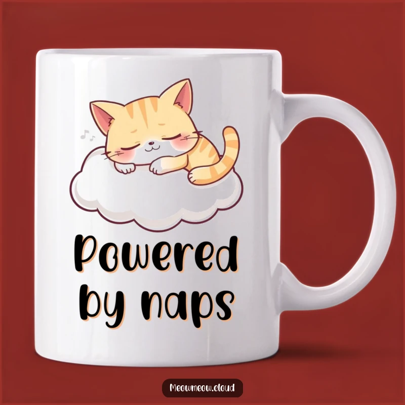 Funny Sleeping Cat Cloud Mug: Sweet Dreams and Gentle Laughter Gift