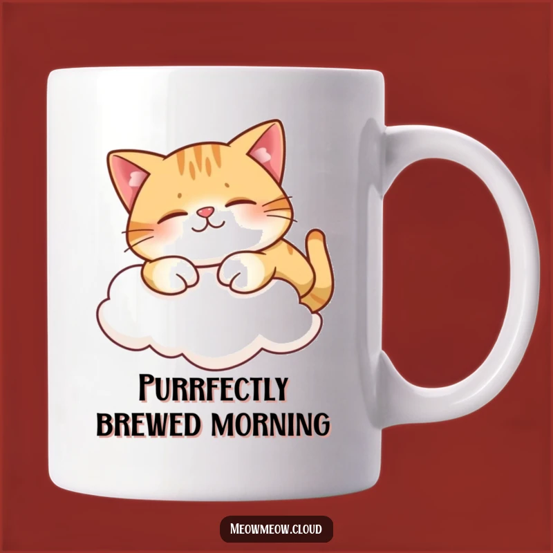 Funny Cat Stretch Cloud Mug - Relaxed Feline & Blissful Gift