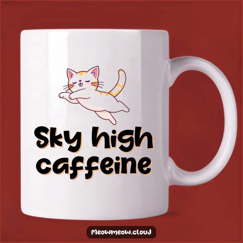 Funny Leaping Cat Mug: Celebrate Agility with This Graceful Feline Gift