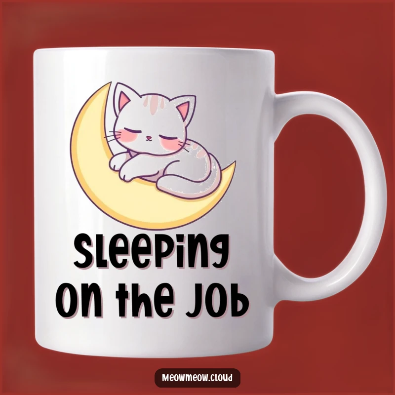 Funny Cat Moon Nap Mug: Peaceful & Dreamy Gift for Cat Lovers