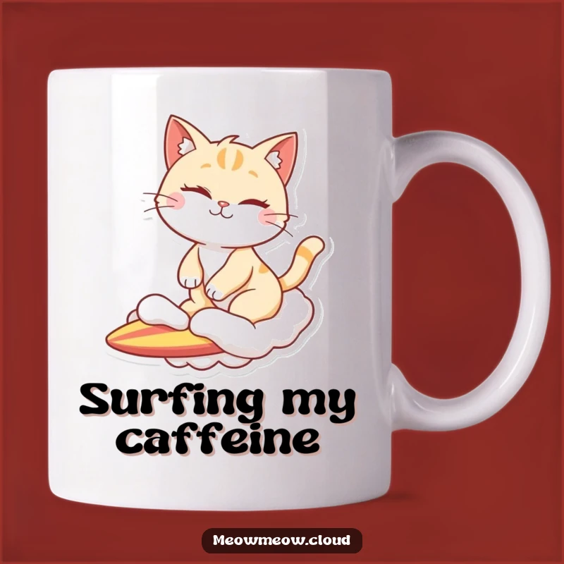 Funny Winking Cat Cloud Surfer Mug: A Hilarious Gift for Cat Lovers
