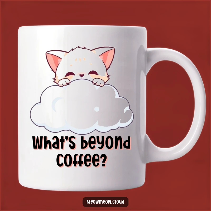 Funny Curious Cat Cloud Mug: Hilarious Peek-a-Boo Gift for Cat Lovers