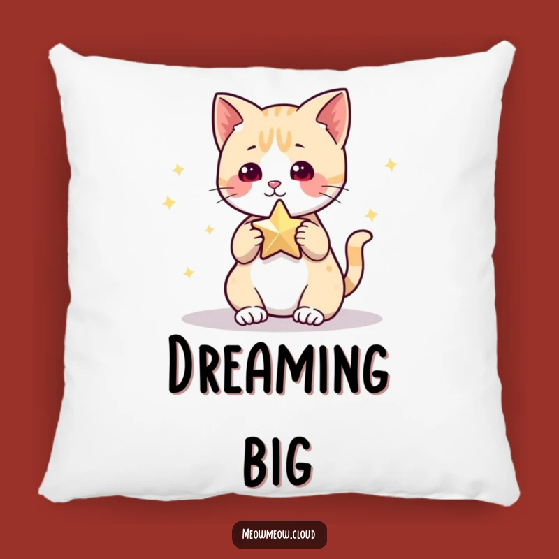 Funny Cat Star Pillow: Cozy Feline Comfort, Adorable Accent Gift for Dreamers