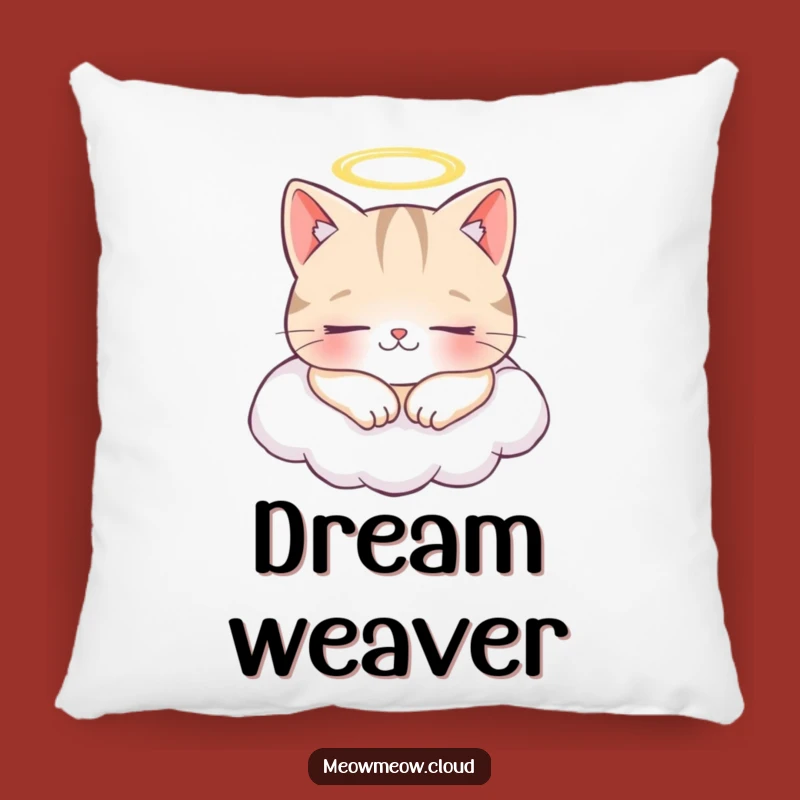 Funny Angel Cat Pillow: Cozy Cheerful Cloud Napping Comfort Gift