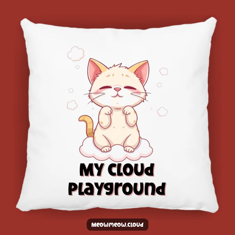 Funny Cat Cloud Wisp Pillow - Cozy Kitty Play Decor