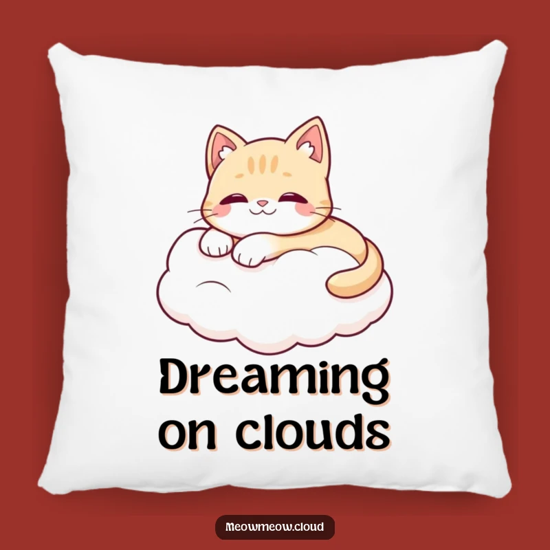 Funny Cat Comfort Pillow: Happy Cat On Cloud, Soft Funny Gift!