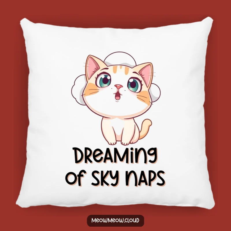 Funny Curious Cat Pillow: Soft Cloud Cushion, Hilarious Amazed Cat Decor for Cozy Humor