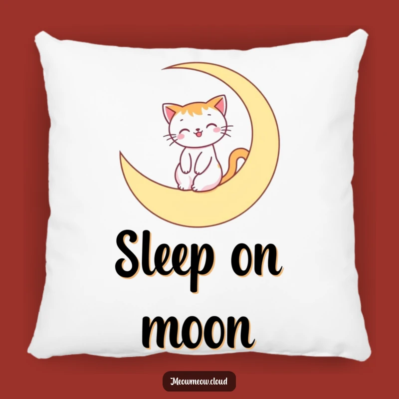 Funny Moon Cat Pillow: Cozy Rider, Adorable Comfort Gift for Dreamers