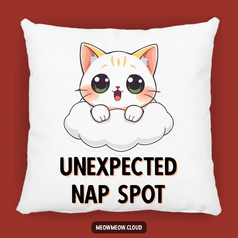 Funny Surprised Cat Cloud Pillow: Cozy Shock, Perfect Funny Gift!