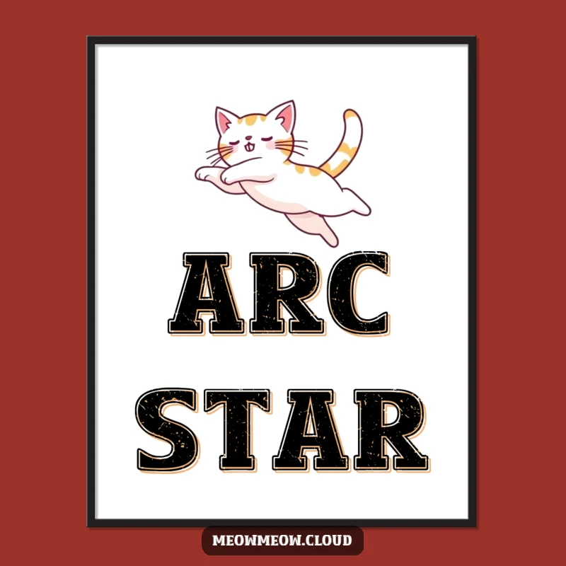 Funny Leaping Cat Digital Art Print: Bring Dynamic Energy to Your Walls