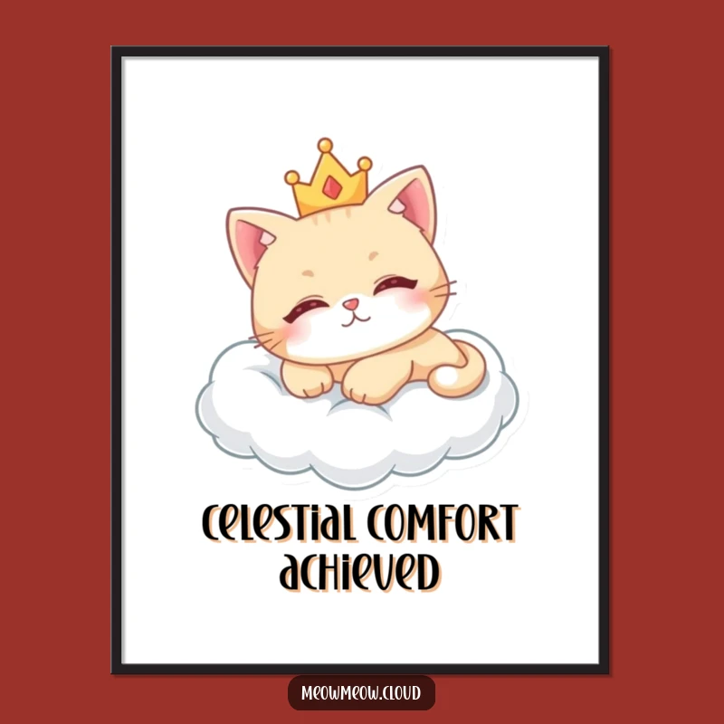 Funny Royal Cat Digital Art: Celestial Charm, A Hilarious Funny Gift!