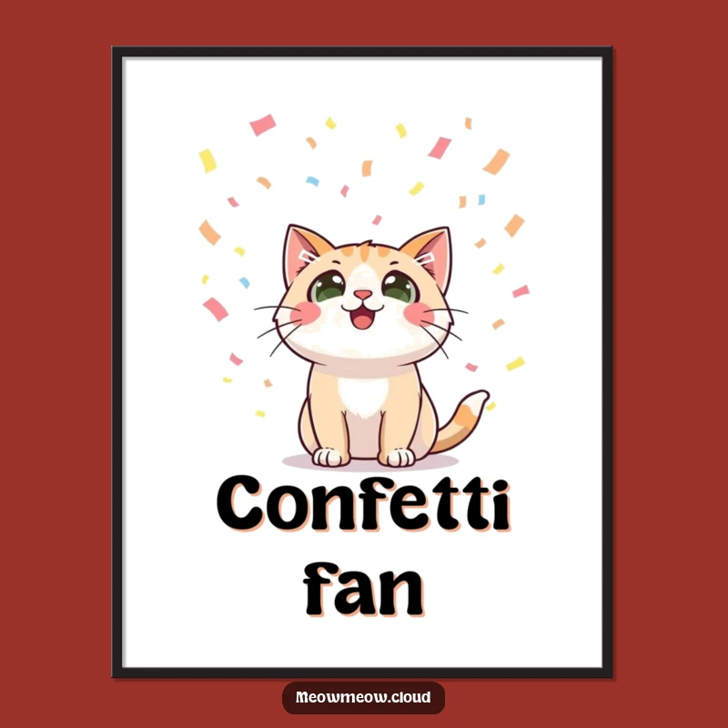 Funny Cat Confetti Digital Art: Instant Joyful Decor Download