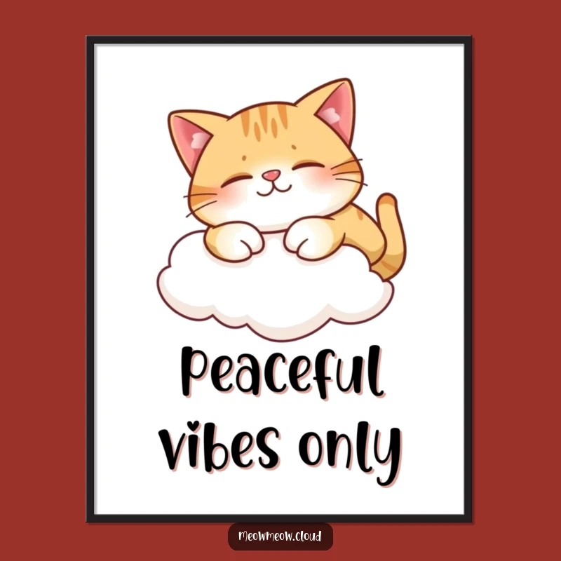 Funny Cat Stretch Cloud Digital Art - Instant Joyful Home Decor