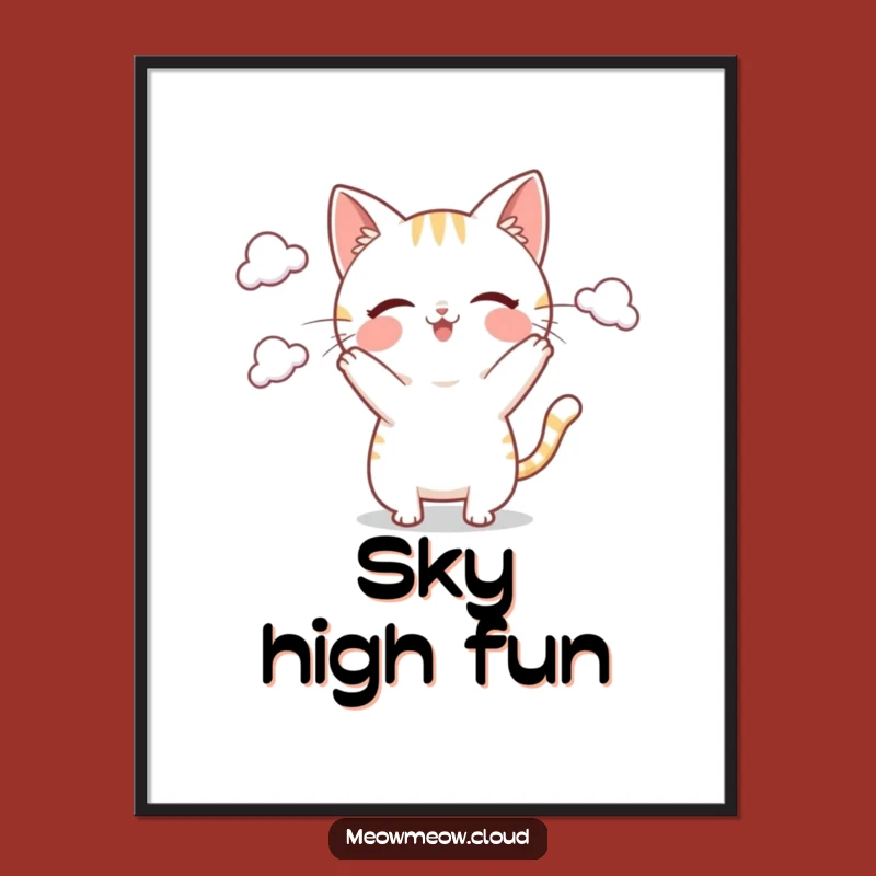 Funny Cloud Juggling Digital Print: Playful Art, Instant Whimsy Gift