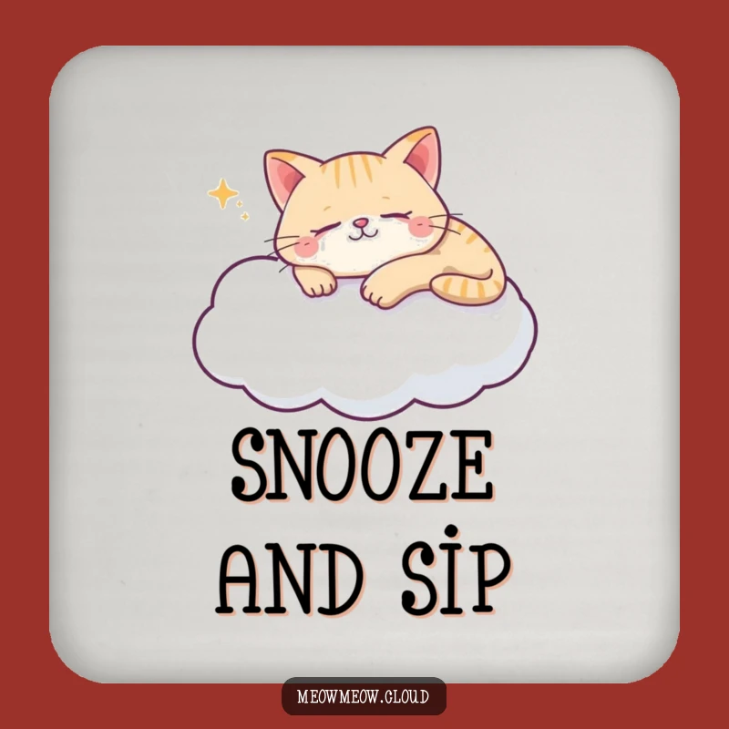 Funny Cat Cloud Coaster Set - Sleepy Kitty Drink Protection