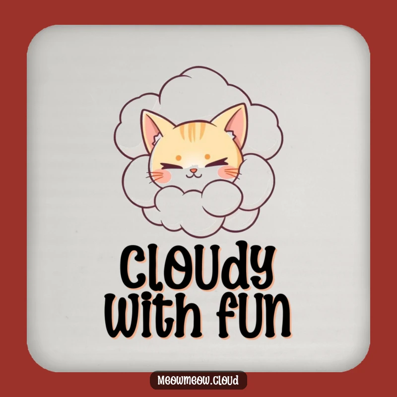 Funny Mischievous Cat Coaster, Cumulonimbus Drink Protector, Ideal Funny Gift