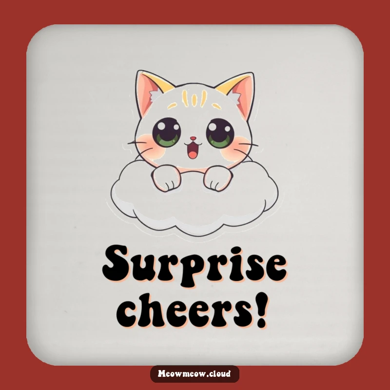 Funny Surprised Cat Cloud Coaster: Surface Surprise, Great Funny Gift!