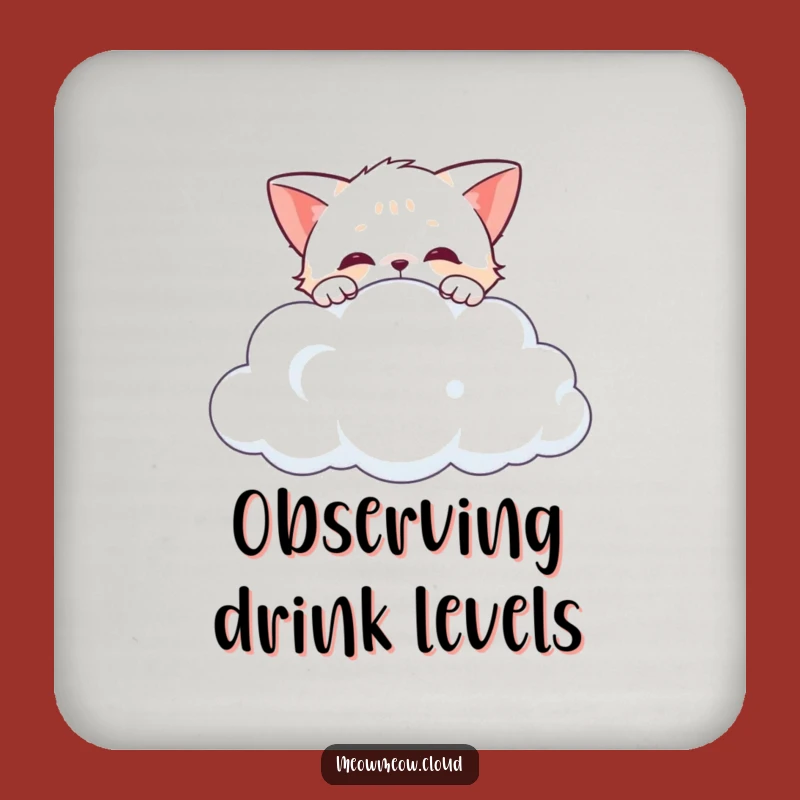 Funny Curious Cat Cloud Coaster: Hilarious Protection for Your Surfaces
