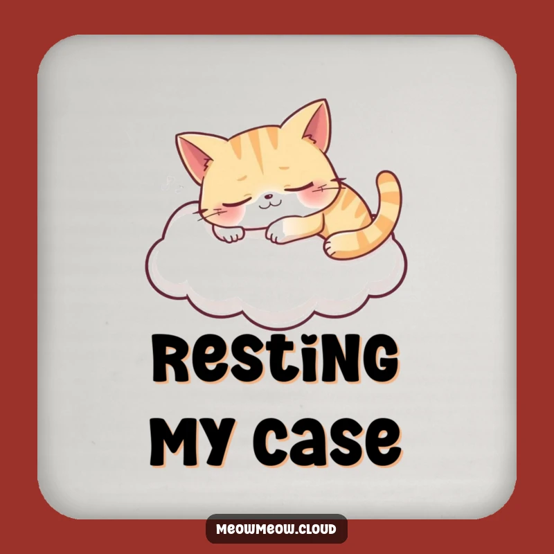 Funny Sleeping Cat Cloud Coaster: Protect Surfaces with Sweet Charm