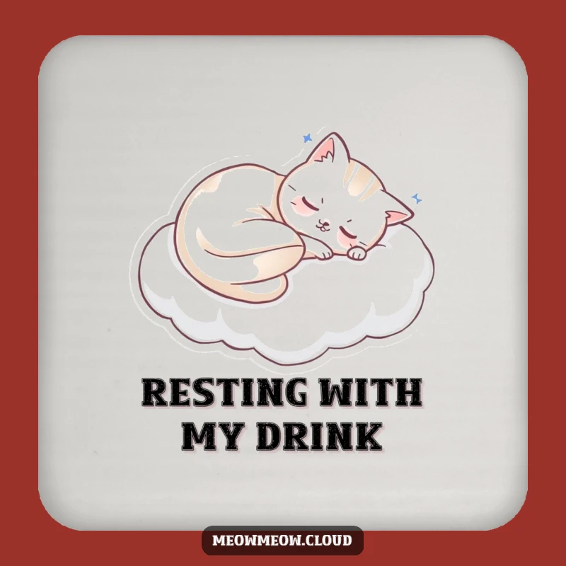 Funny Cat Cloud Drink Coasters: Protect Surfaces with Serenity!