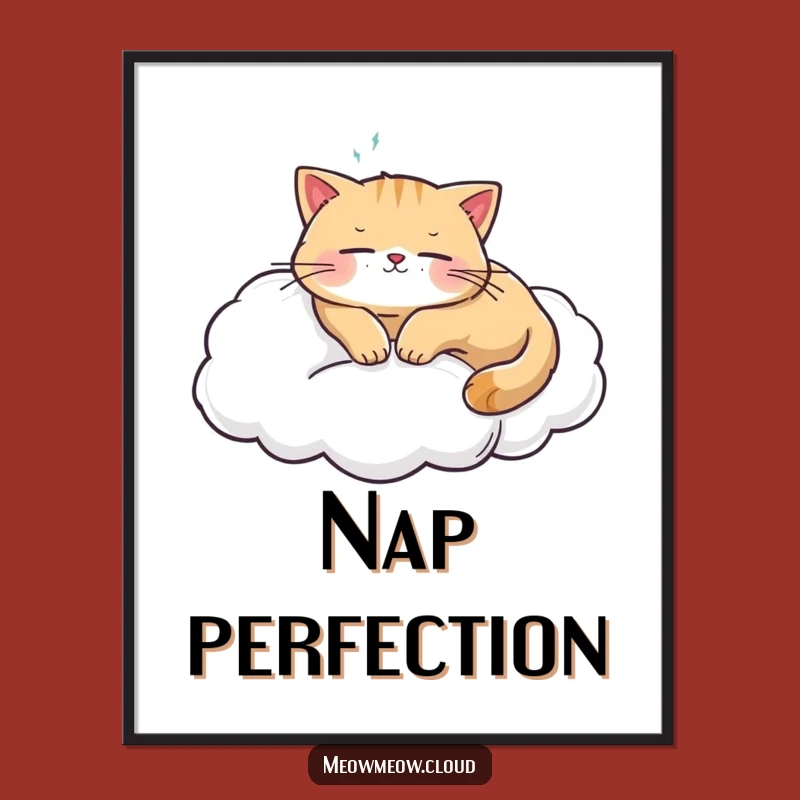 Funny Cat Cloud Poster: Bring Peaceful Dreams to Your Walls with This Art