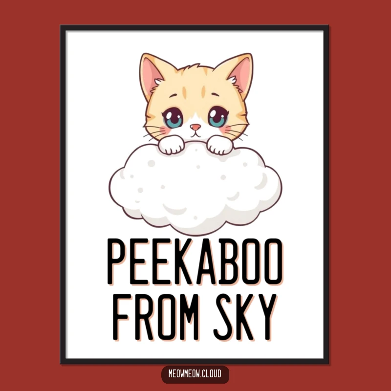 Funny Cat Cloud Poster: Whimsical Art for Your Walls!